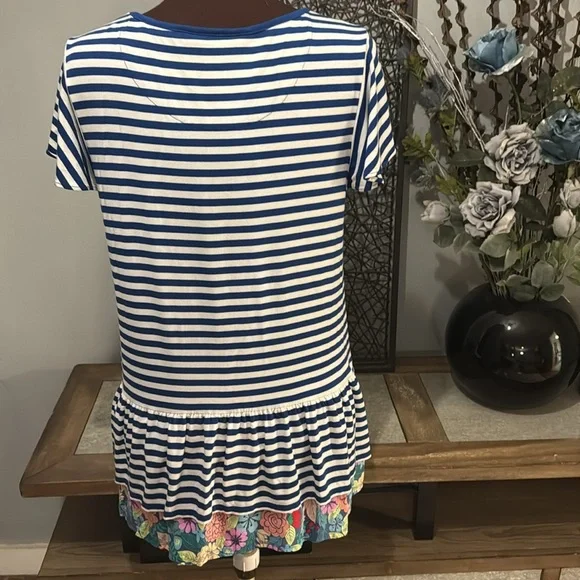 Matilda Jane Blue and White Boxy Short Sleeve Tee - Picture 5 of 5